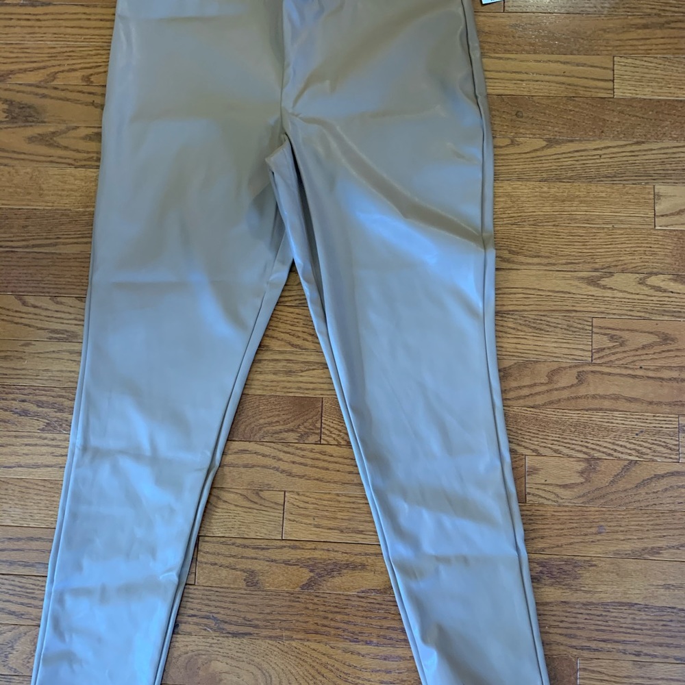 Pleather pants tan colour